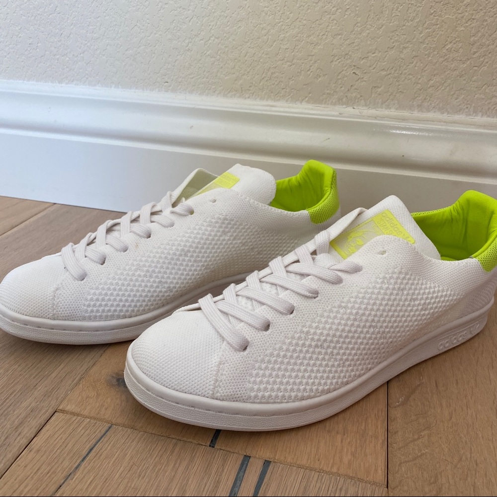 ADIDAS Stan Smith Sneakers knit w/ Neon Yellow - 9.5